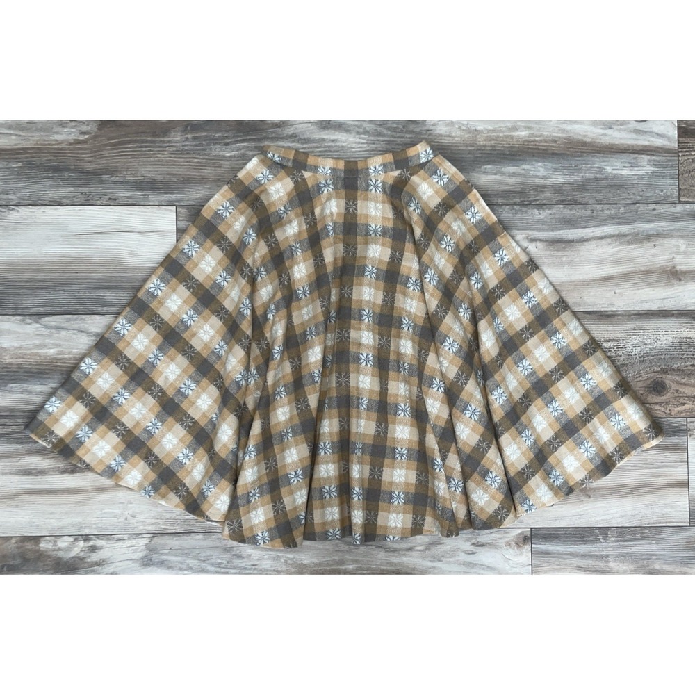 Pendleton Vintage  Wool Pleated Skirt Size 12 Brown Plaid